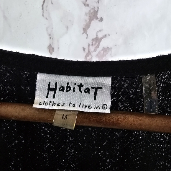 Habitat Shirt Womens Medium Tunic Button Front Back Textured Long Sleeve Gauze - Picture 3 of 13